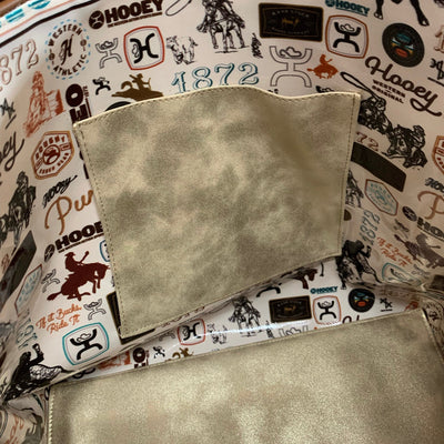 "HOOEY RODEO" BURGUNDY/TAN W/QUILT CLASSIC TOTE PURSE Shabby Chic Boutique and Tanning Salon