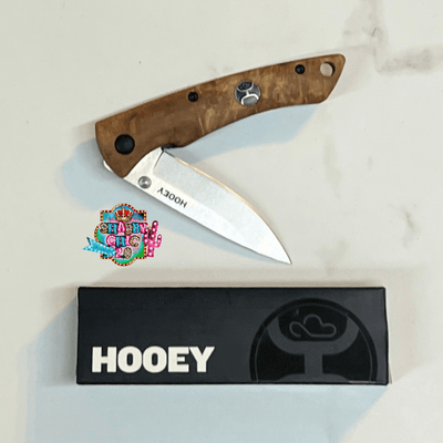 HOOEY  "STUD FOLDERS" MAPLE BURL LINER KNIFE Shabby Chic Boutique and Tanning Salon