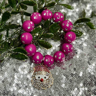 Hot Pink Santa Bracelet Shabby Chic Boutique and Tanning Salon