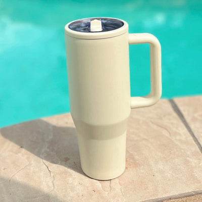 HydroBABE Leakproof Tumbler 40 Oz Shabby Chic Boutique and Tanning Salon Cream