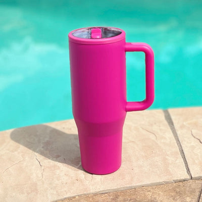HydroBABE Leakproof Tumbler 40 Oz Shabby Chic Boutique and Tanning Salon Pink
