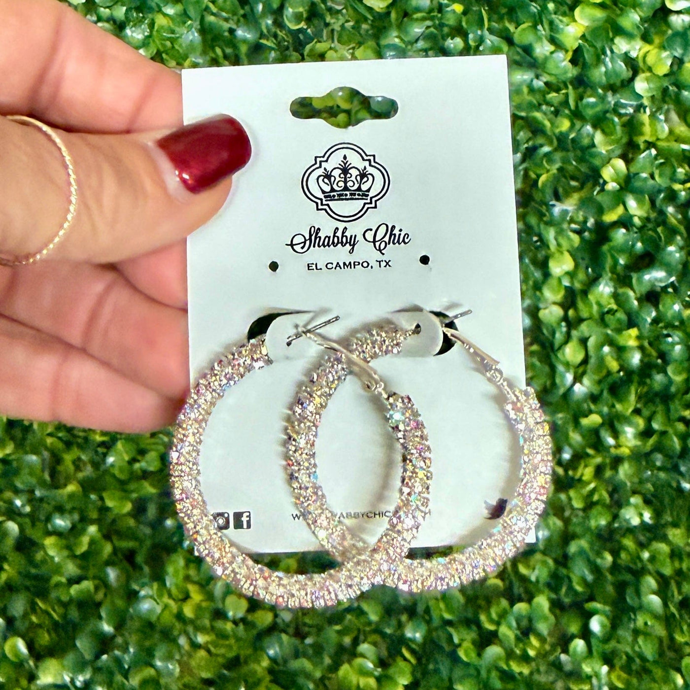 Iridescent Hoop Earrings Shabby Chic Boutique and Tanning Salon