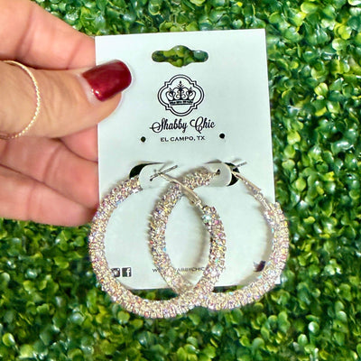 Iridescent Hoop Earrings Shabby Chic Boutique and Tanning Salon