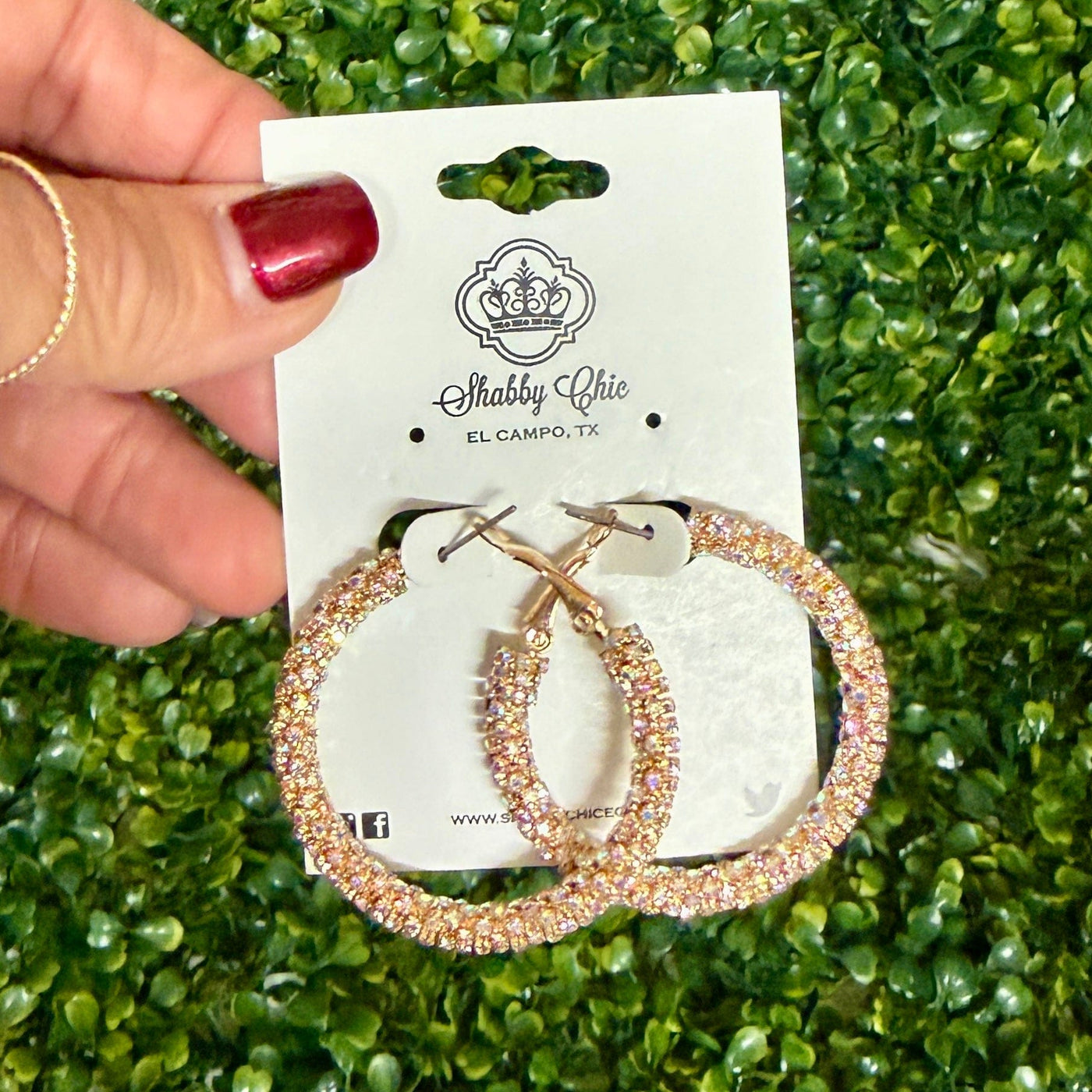 Iridescent Hoop Earrings Shabby Chic Boutique and Tanning Salon