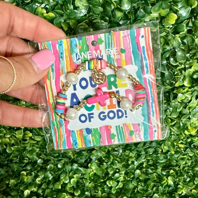 Jane Marie Children's Bracelets Shabby Chic Boutique and Tanning Salon Pink Cross