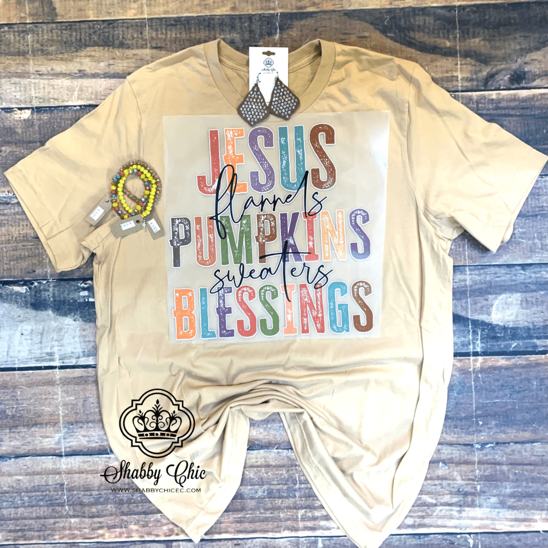 Jesus Pumpkin Blessings Tee Shabby Chic Boutique and Tanning Salon