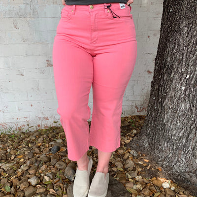 Judy Blue Tummy Control High Waist Crop Jean - Pink Shabby Chic Boutique and Tanning Salon