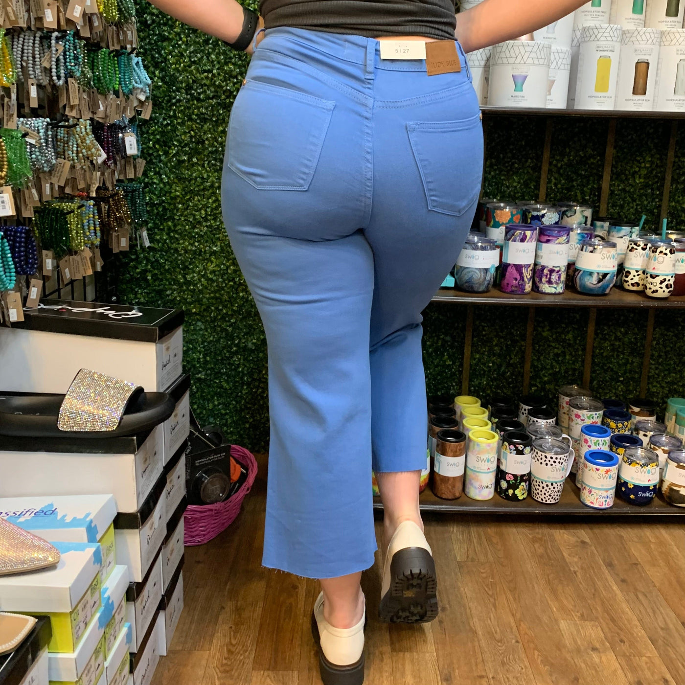 Judy Blue Tummy Control High Waist Crop Jean - Sky Blue Shabby Chic Boutique and Tanning Salon