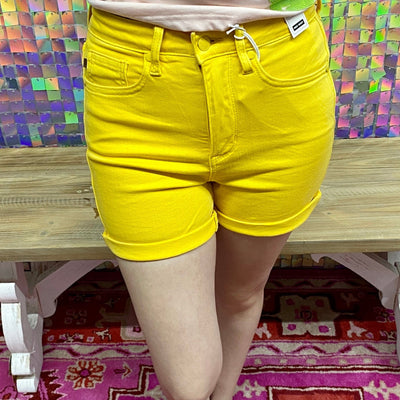 Judy Blue Tummy Control Shorts - Yellow Shabby Chic Boutique and Tanning Salon