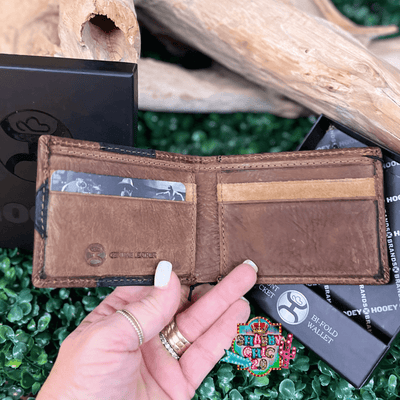 "KAI" BROWN/BLACK & TAN PATCHWORK FRONT POCKET BIFOLD WALLET Shabby Chic Boutique and Tanning Salon