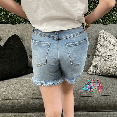 Kancan High Rise Crossover Shorts Shabby Chic Boutique and Tanning Salon