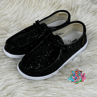 Kayak Black Glitter Shoes Shabby Chic Boutique and Tanning Salon