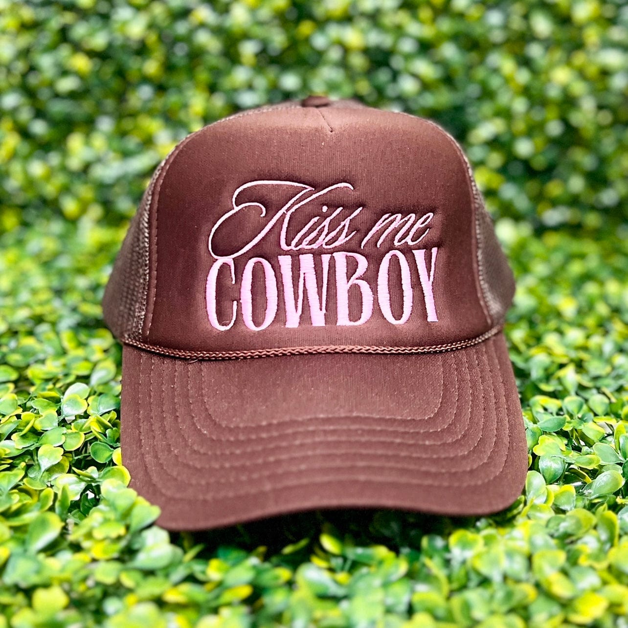 Kiss Me Cowboy Cap Shabby Chic Boutique and Tanning Salon