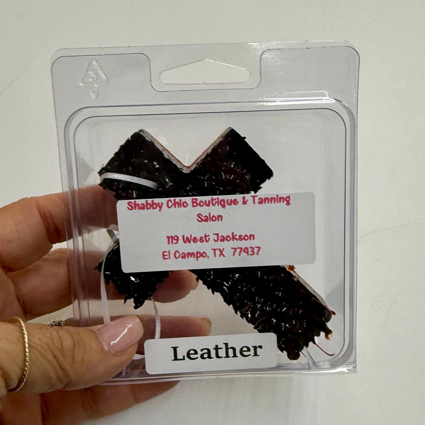 Leather Car Aromies Shabby Chic Boutique and Tanning Salon