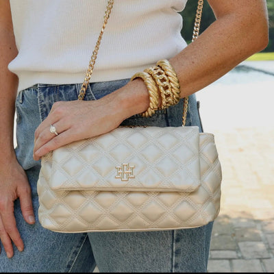 Leigh Quilted Crossbody Pearl Quilted Dq Shabby Chic Boutique and Tanning Salon