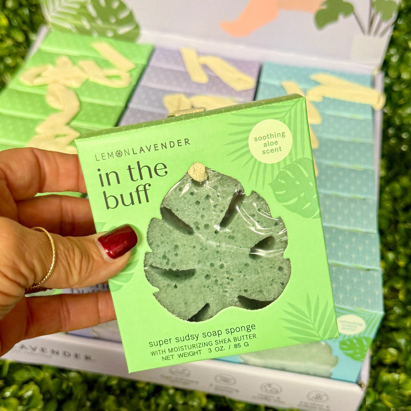 Lemon Lavender® In The Buff Super Sudsy Soap Sponge Shabby Chic Boutique and Tanning Salon Green