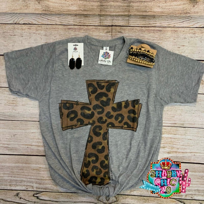 Leopard Cross Tee Shabby Chic Boutique and Tanning Salon