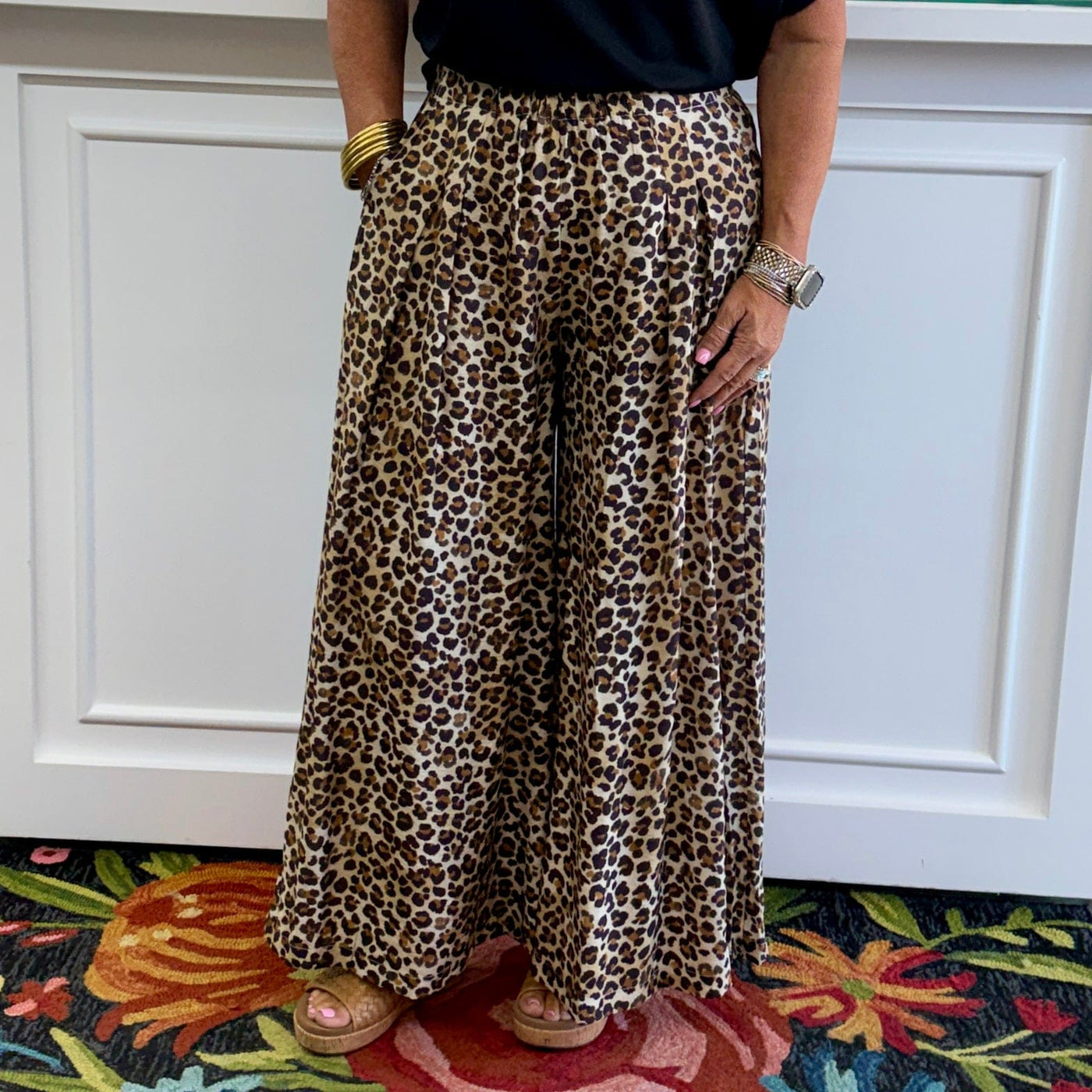 Leopard Palazzo Pants Shabby Chic Boutique and Tanning Salon