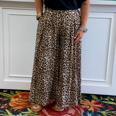 Leopard Palazzo Pants Shabby Chic Boutique and Tanning Salon