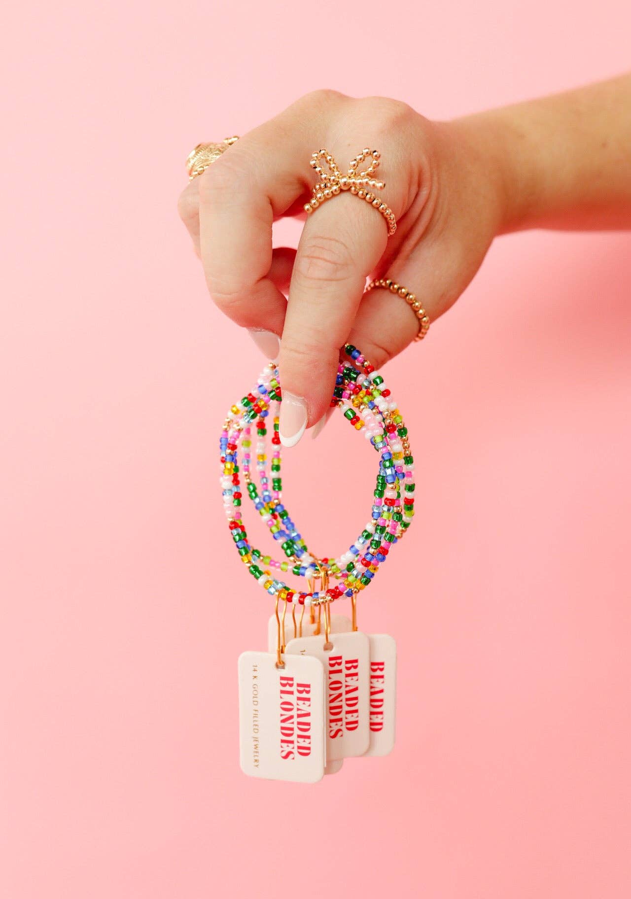 Let It Snow Sprinkle Bracelet: Standard 6.75 inch Beaded Blondes