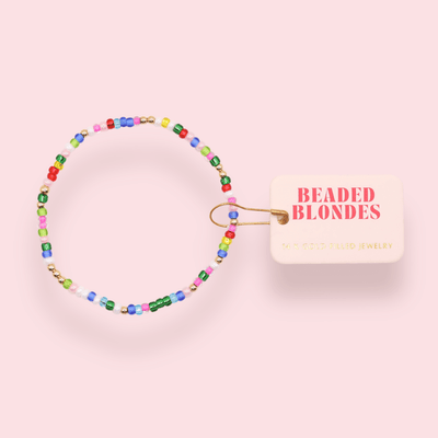 Let It Snow Sprinkle Bracelet: Standard 6.75 inch Beaded Blondes