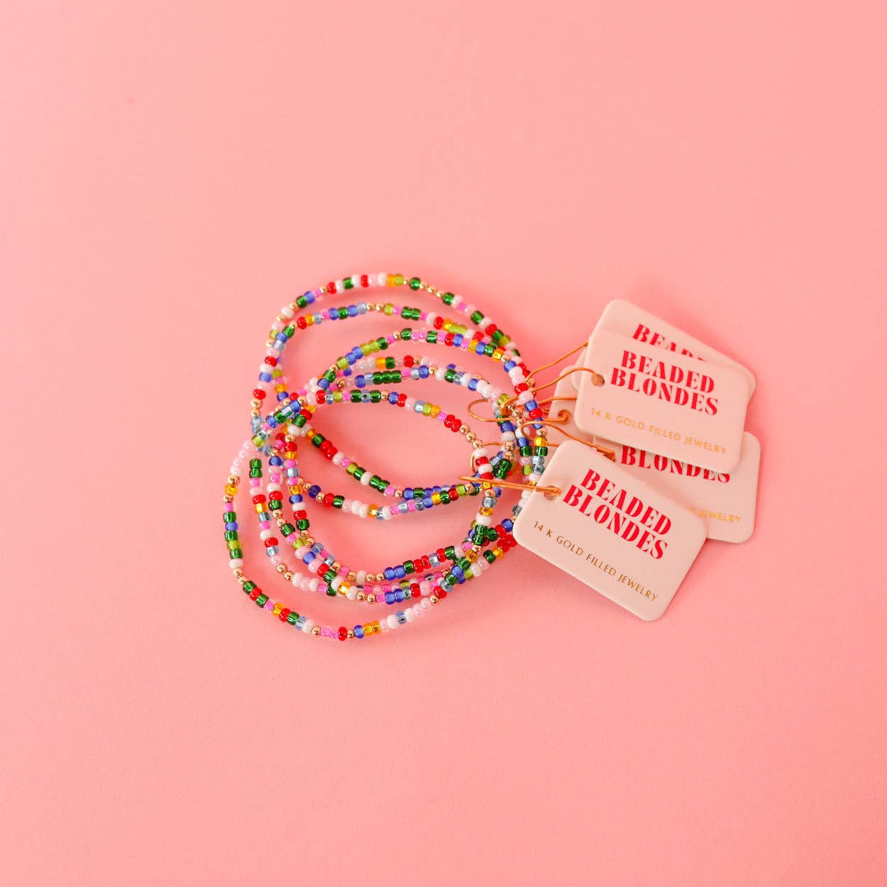 Let It Snow Sprinkle Bracelet: Standard 6.75 inch Beaded Blondes