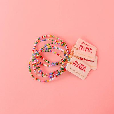 Let It Snow Sprinkle Bracelet: Standard 6.75 inch Beaded Blondes