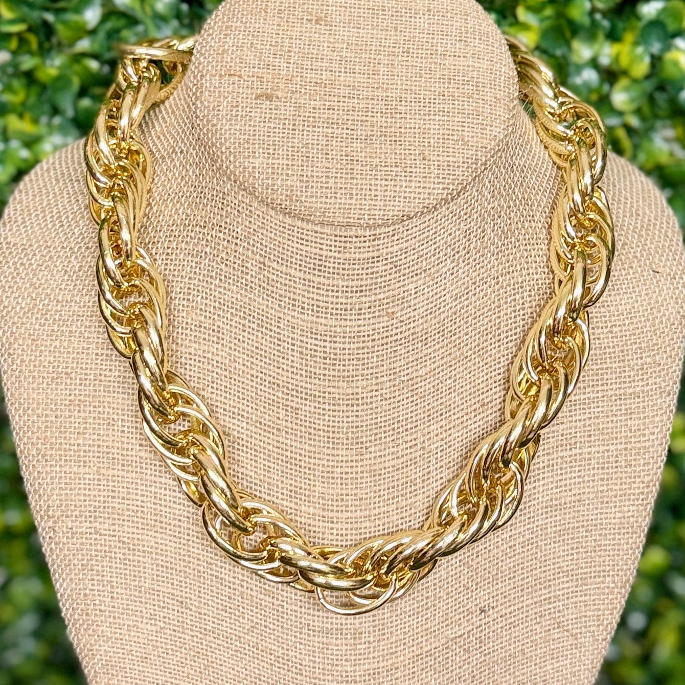 Lightweight Goldtone Rope Necklace Shabby Chic Boutique and Tanning Salon