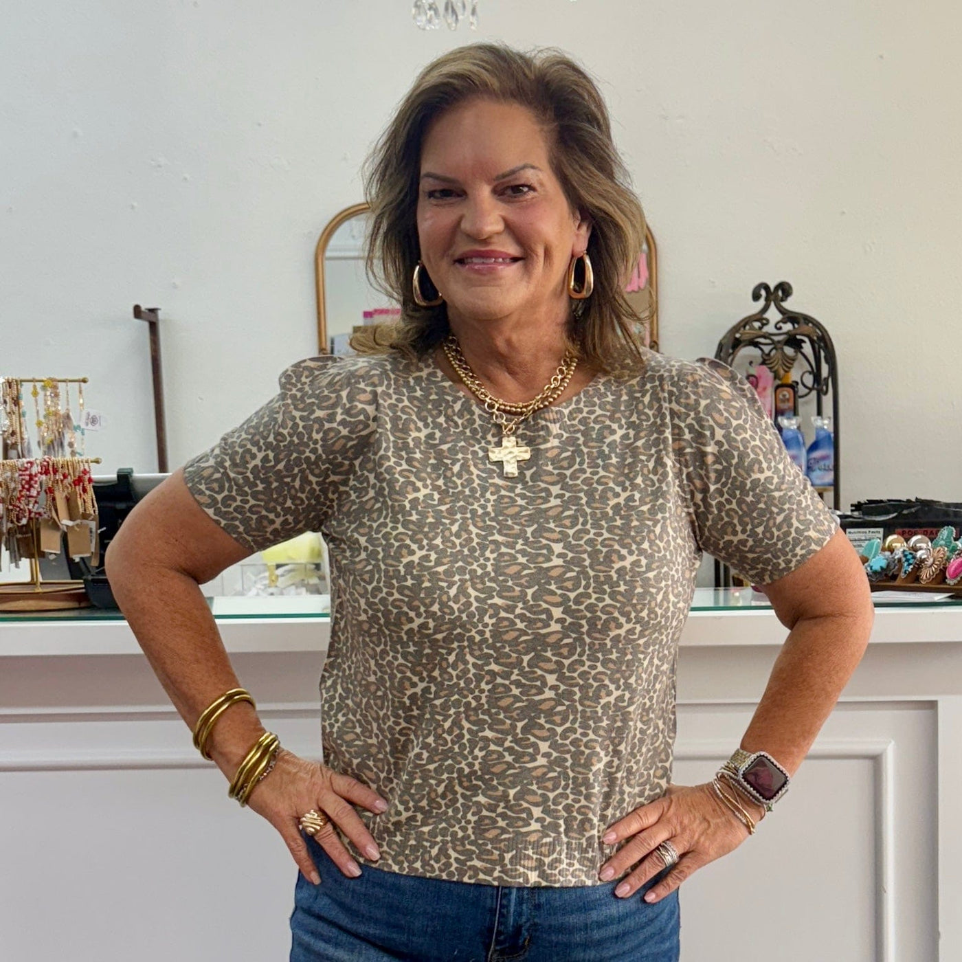 Lightweight Leopard Sweater Shabby Chic Boutique and Tanning Salon