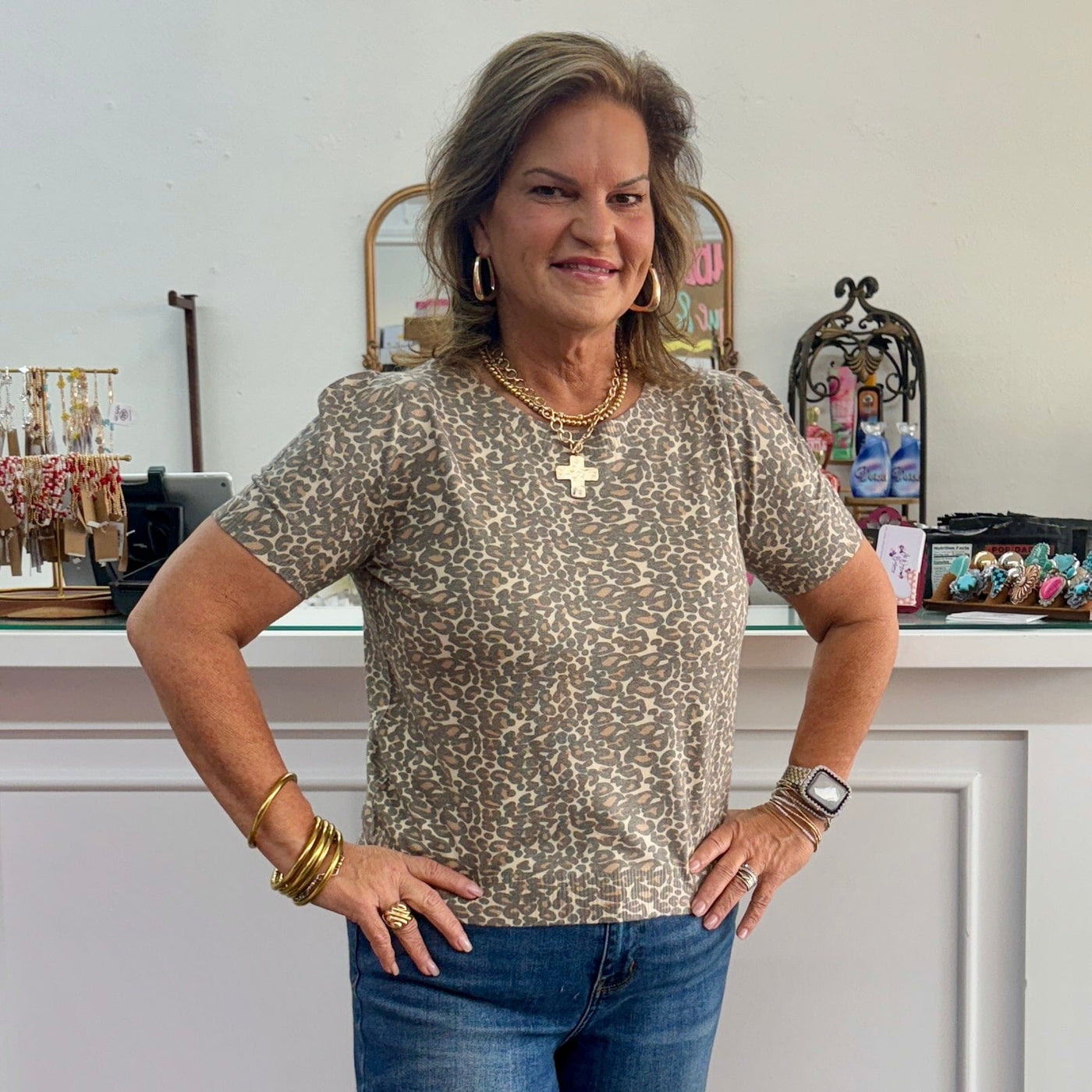 Lightweight Leopard Sweater Shabby Chic Boutique and Tanning Salon