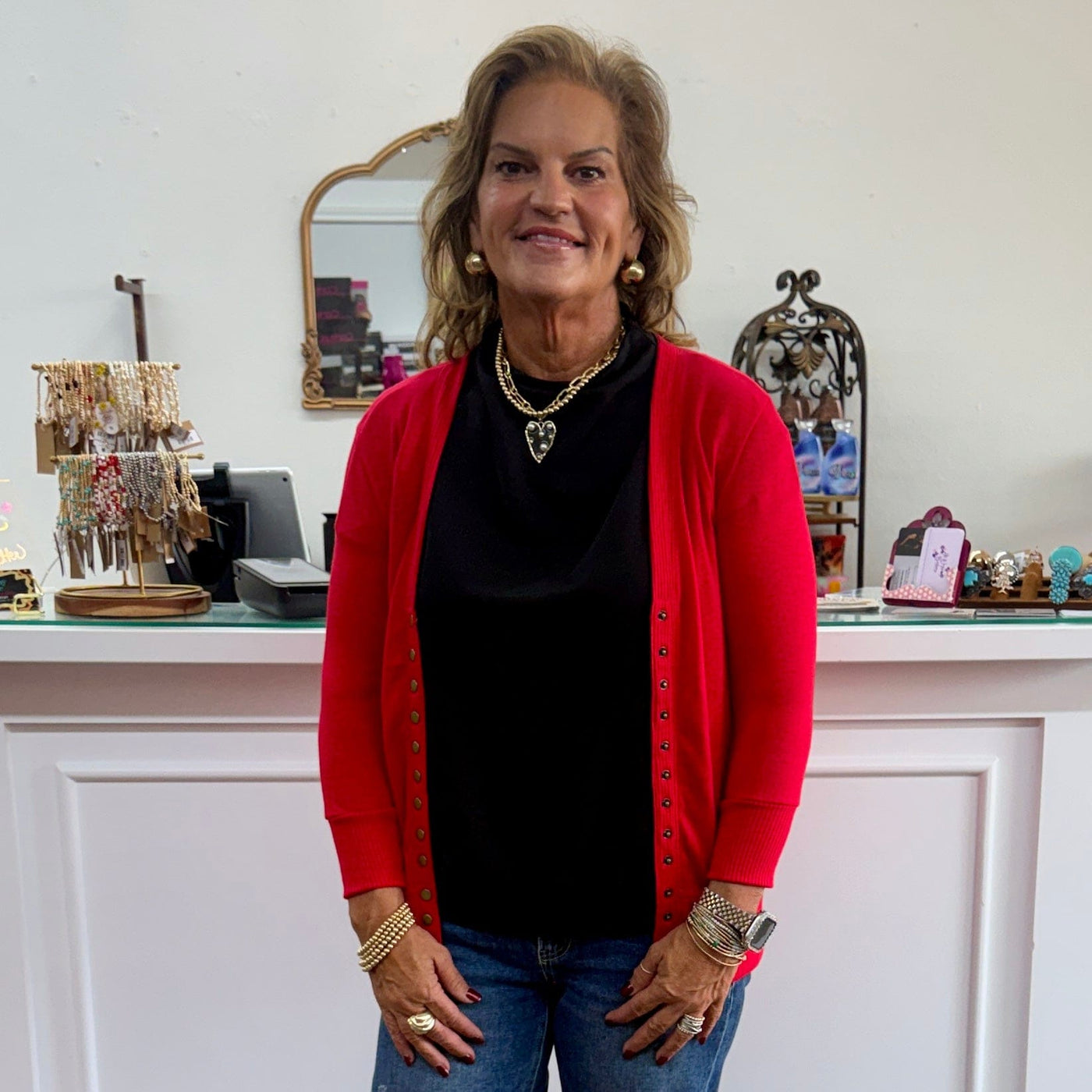 Lightweight Sweater - Red Shabby Chic Boutique and Tanning Salon