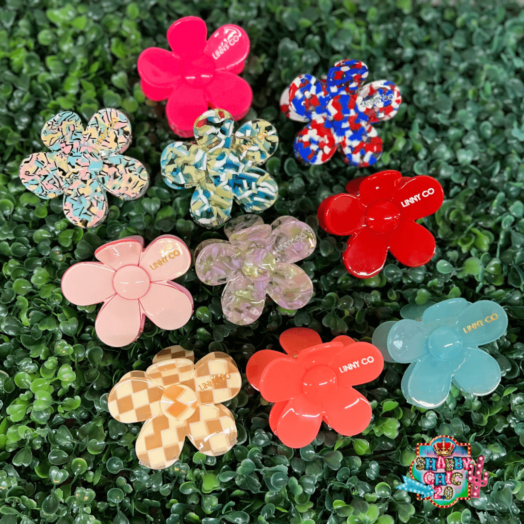Linny & Co. Hair Claw Clip - Flowers Shabby Chic Boutique and Tanning Salon