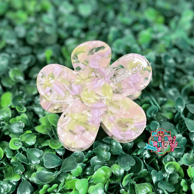 Linny & Co. Hair Claw Clip - Flowers Shabby Chic Boutique and Tanning Salon Green/Purple