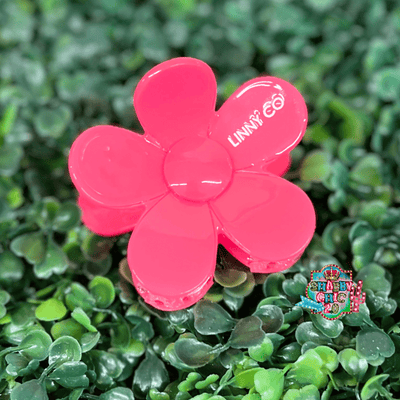 Linny & Co. Hair Claw Clip - Flowers Shabby Chic Boutique and Tanning Salon Hot Pink