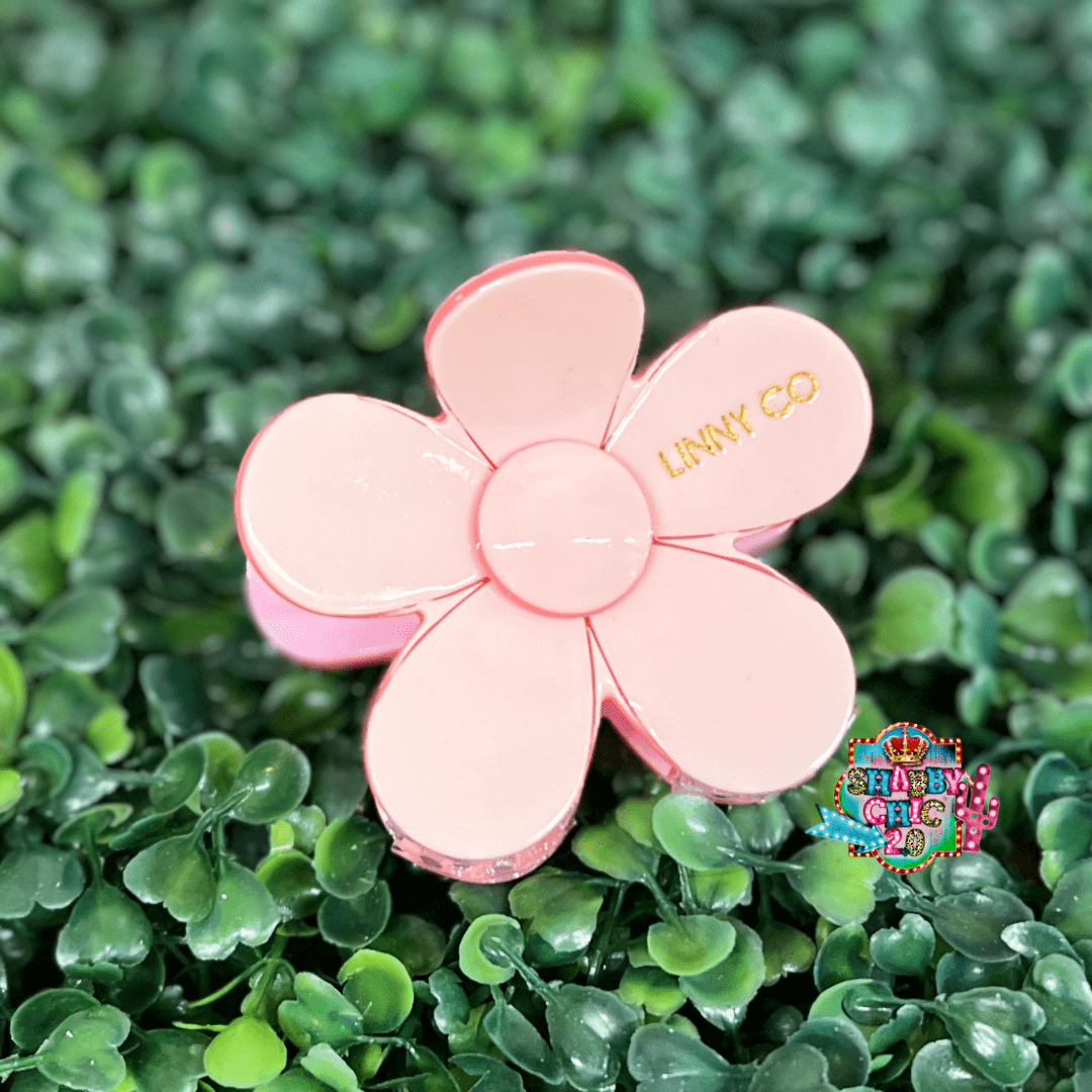 Linny & Co. Hair Claw Clip - Flowers Shabby Chic Boutique and Tanning Salon Light Pink