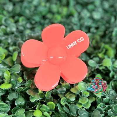 Linny & Co. Hair Claw Clip - Flowers Shabby Chic Boutique and Tanning Salon Neon Pink