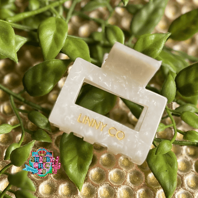 Linny & Co. Hair Claw Clip Shabby Chic Boutique and Tanning Salon Bailey - Pearl White