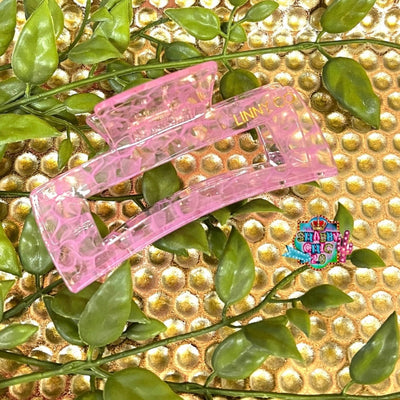 Linny & Co. Hair Claw Clip Shabby Chic Boutique and Tanning Salon Harper - Pink Crackle