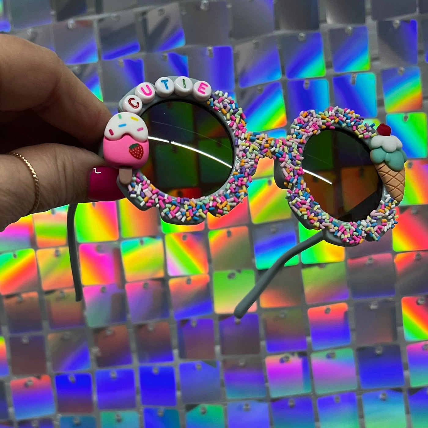 Little Girls Sunglasses Shabby Chic Boutique and Tanning Salon Blue