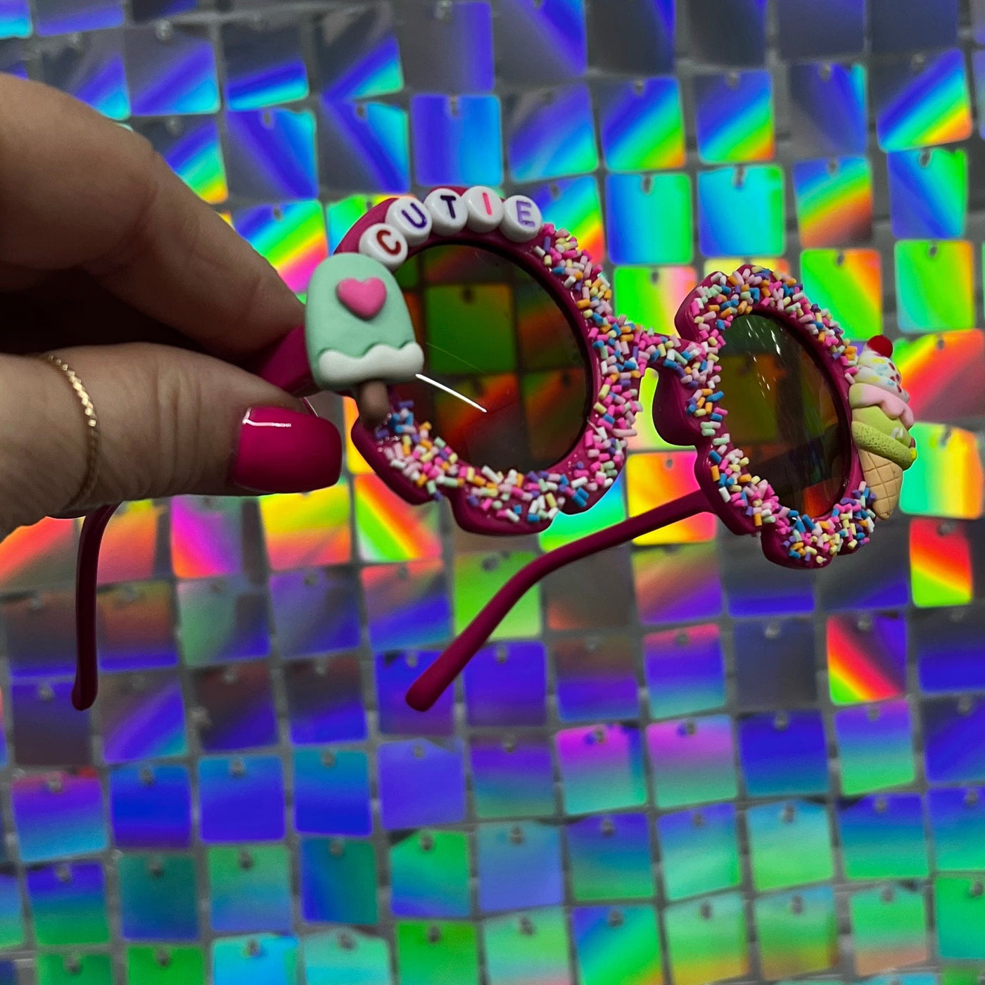 Little Girls Sunglasses Shabby Chic Boutique and Tanning Salon Hot Pink