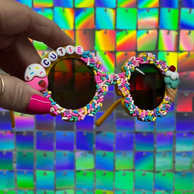 Little Girls Sunglasses Shabby Chic Boutique and Tanning Salon Yellow