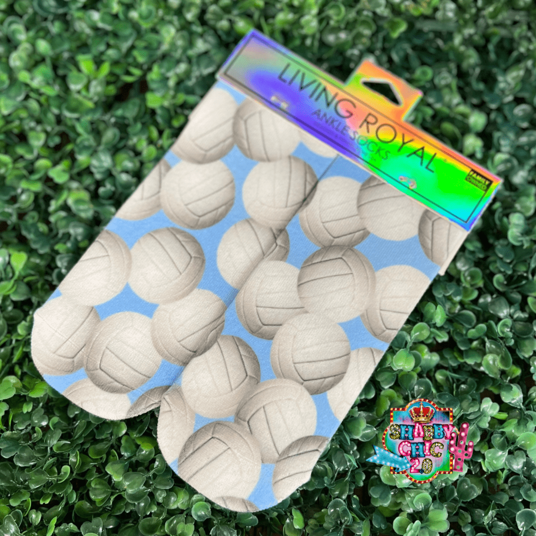 Living Royal Volleyball Ankle Socks Shabby Chic Boutique and Tanning Salon