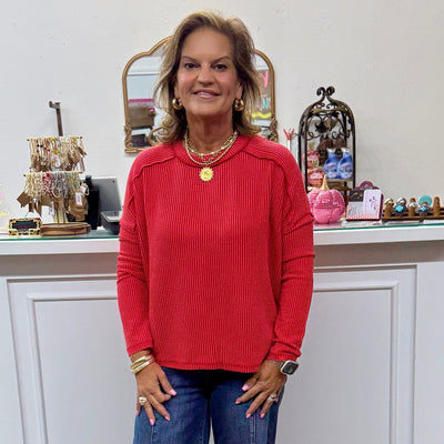 Long Sleeve Timeless Comfort Top - Red Shabby Chic Boutique and Tanning Salon