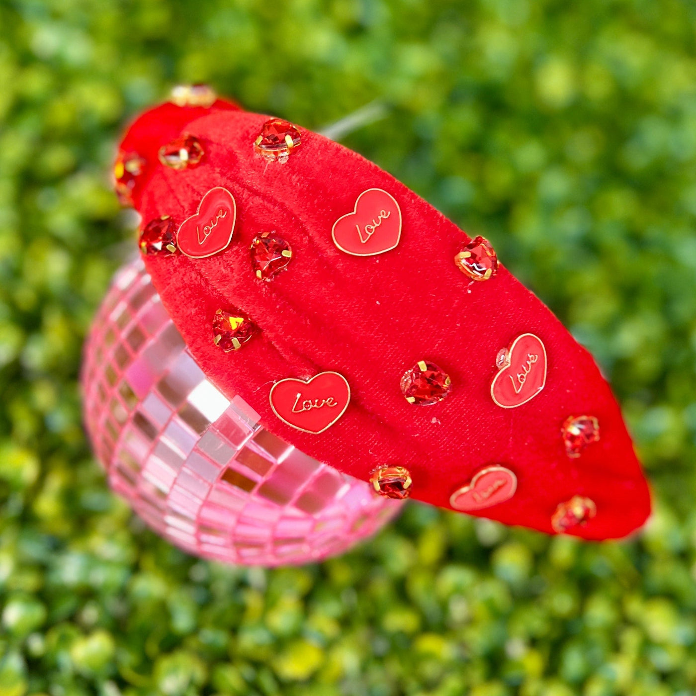 Love Red Velvet Headband Shabby Chic Boutique and Tanning Salon