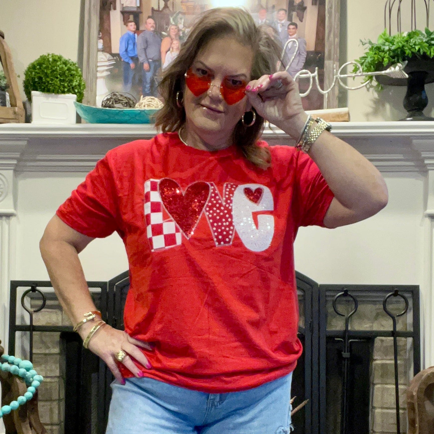 LOVE Sequin Tee Shabby Chic Boutique and Tanning Salon