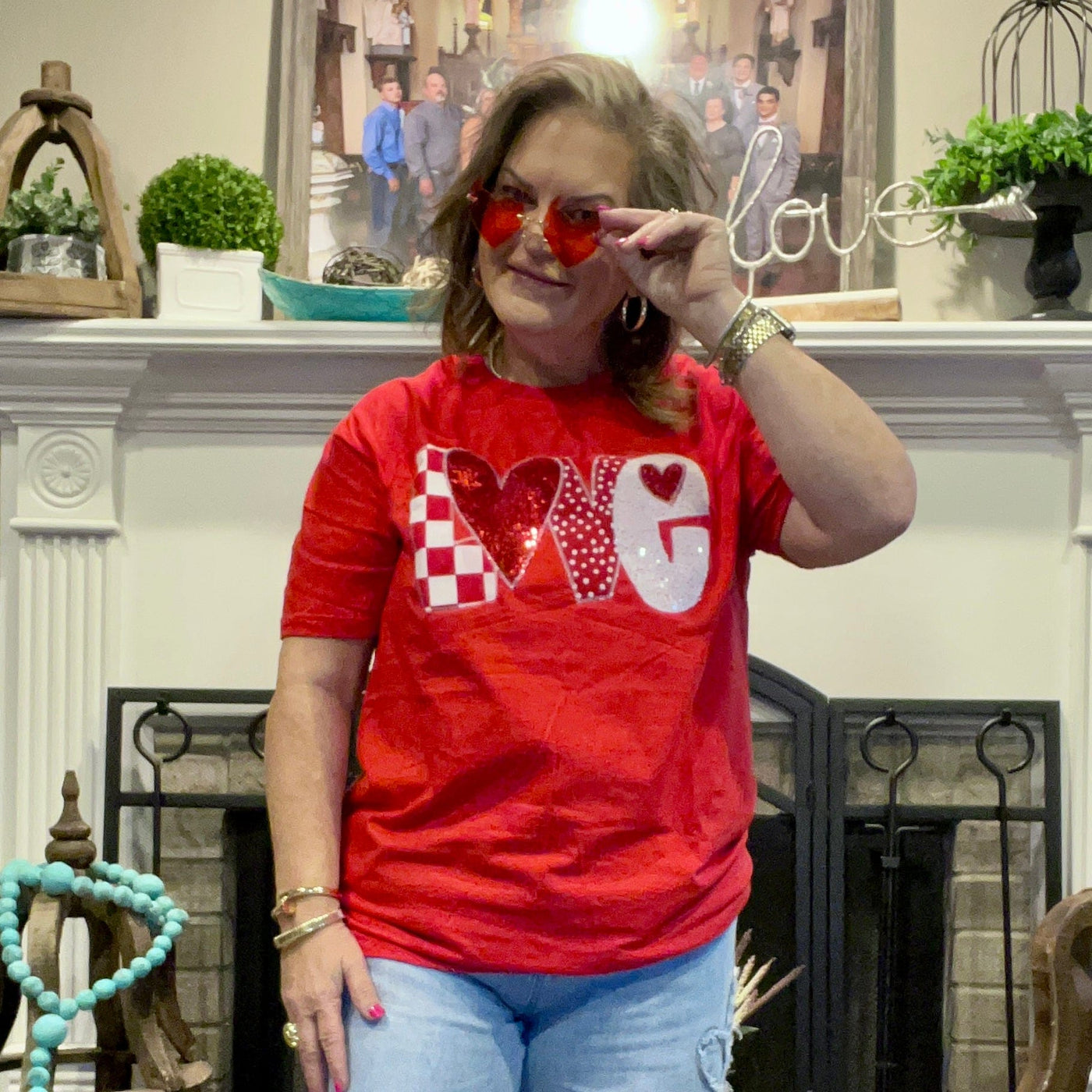 LOVE Sequin Tee Shabby Chic Boutique and Tanning Salon