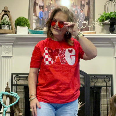 LOVE Sequin Tee Shabby Chic Boutique and Tanning Salon