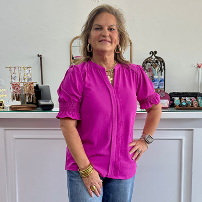 Made to Impress Top - Magenta Shabby Chic Boutique and Tanning Salon