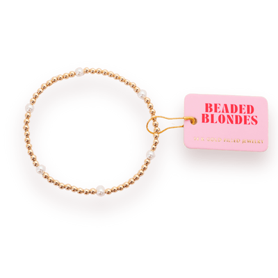 Madi Beaded Bracelet in Gold: Standard 6.75 inch Beaded Blondes