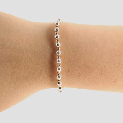 Mini Katy Bracelet in Silver with Gold Beaded Blondes